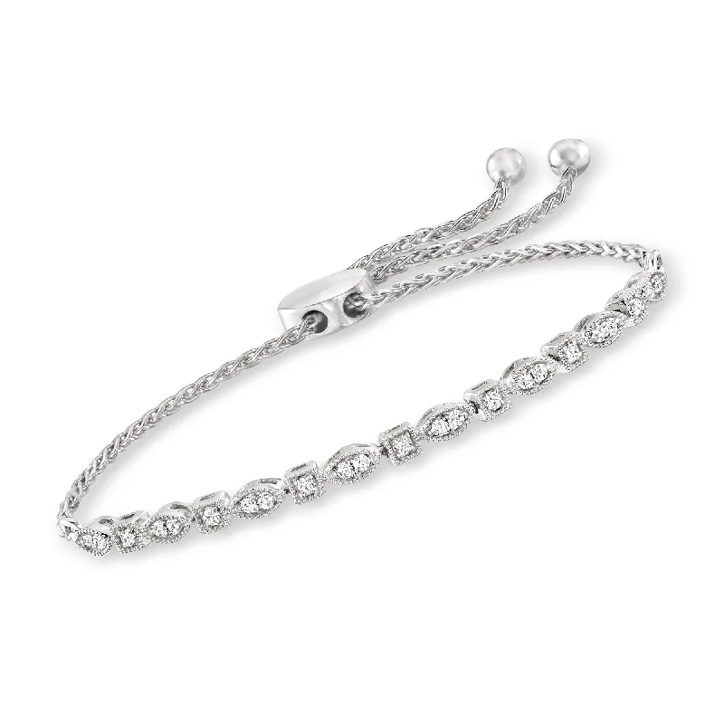 Sparkle For Less – Shop Our Limited-Time Jewelry Deals Ross-Simons Diamond Square and Marquise-Shaped Bolo Bracelet in Sterling Silver Sparkle For Less – Shop Our Limited-Time Jewelry Deals Ross-Simons Diamond Square and Marquise-Shaped Bolo Bracelet in Sterling Silver