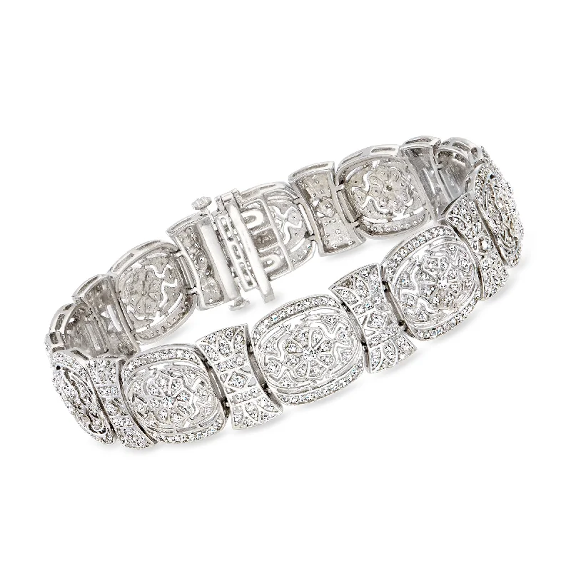 High-End Sparkle, Low-End Prices – Jewelry Sale Live Ross-Simons Diamond Vintage-Style Bracelet in Sterling Silver High-End Sparkle, Low-End Prices – Jewelry Sale Live Ross-Simons Diamond Vintage-Style Bracelet in Sterling Silver