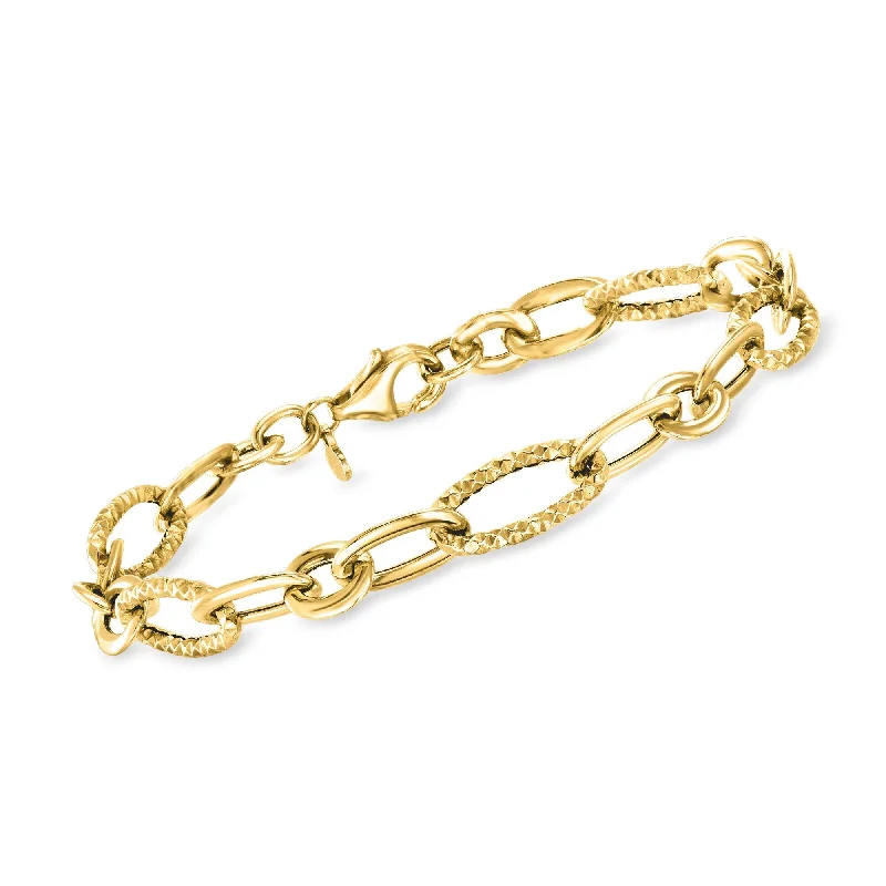 Exclusive Jewelry Offers – Shine For Less Ross-Simons Italian 14kt Yellow Gold Alternating Cable-Link Bracelet Exclusive Jewelry Offers – Shine For Less Ross-Simons Italian 14kt Yellow Gold Alternating Cable-Link Bracelet