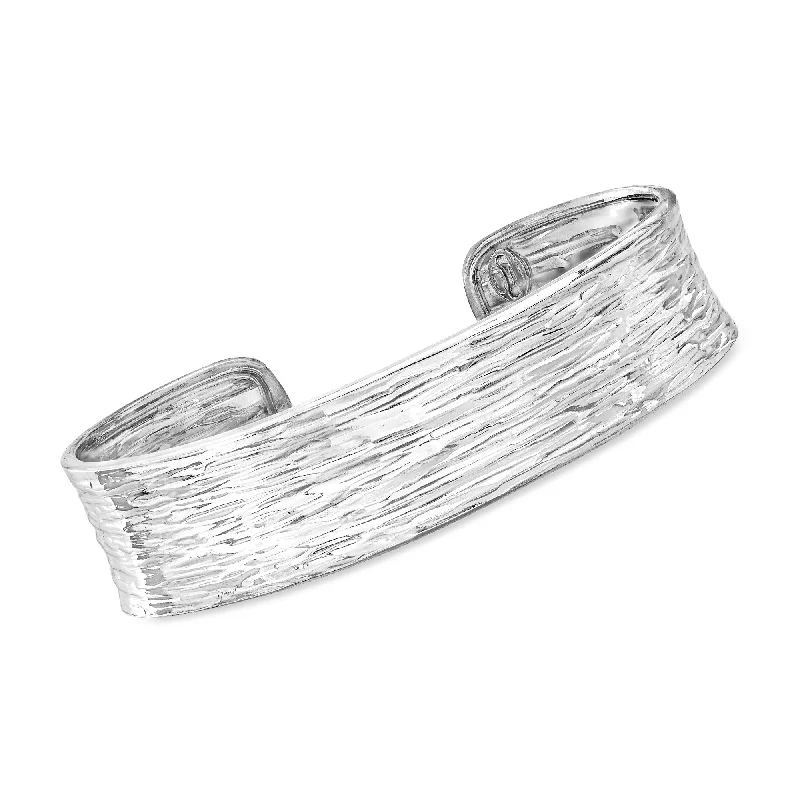 Affordable Gold-Plated Jewelry For Modern Fashion Ross-Simons Italian Sterling Silver Textured and Polished Cuff Bracelet Affordable Gold-Plated Jewelry For Modern Fashion Ross-Simons Italian Sterling Silver Textured and Polished Cuff Bracelet