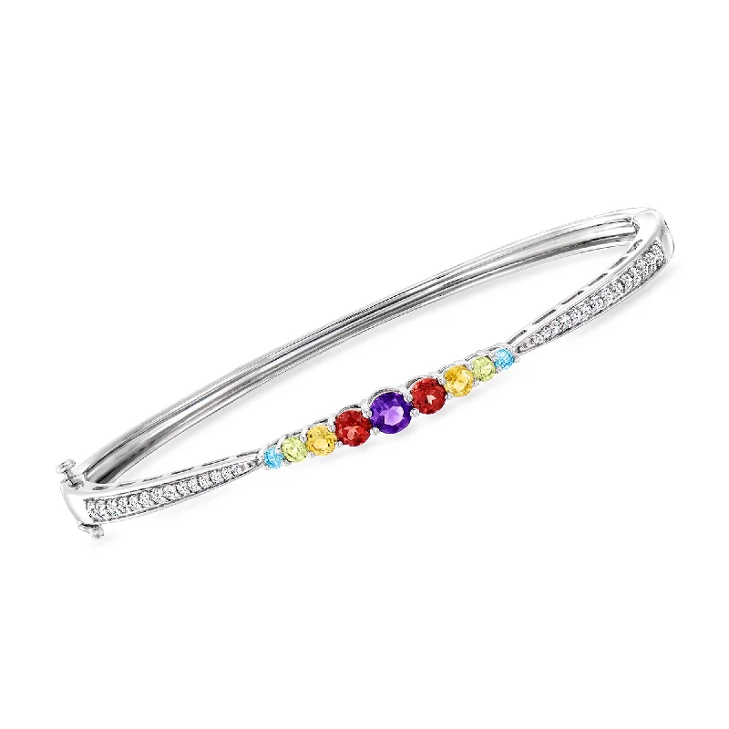 The Perfect Accessory For Less – Jewelry Sale Live Ross-Simons Multi-Gemstone Bangle Bracelet in Sterling Silver The Perfect Accessory For Less – Jewelry Sale Live Ross-Simons Multi-Gemstone Bangle Bracelet in Sterling Silver