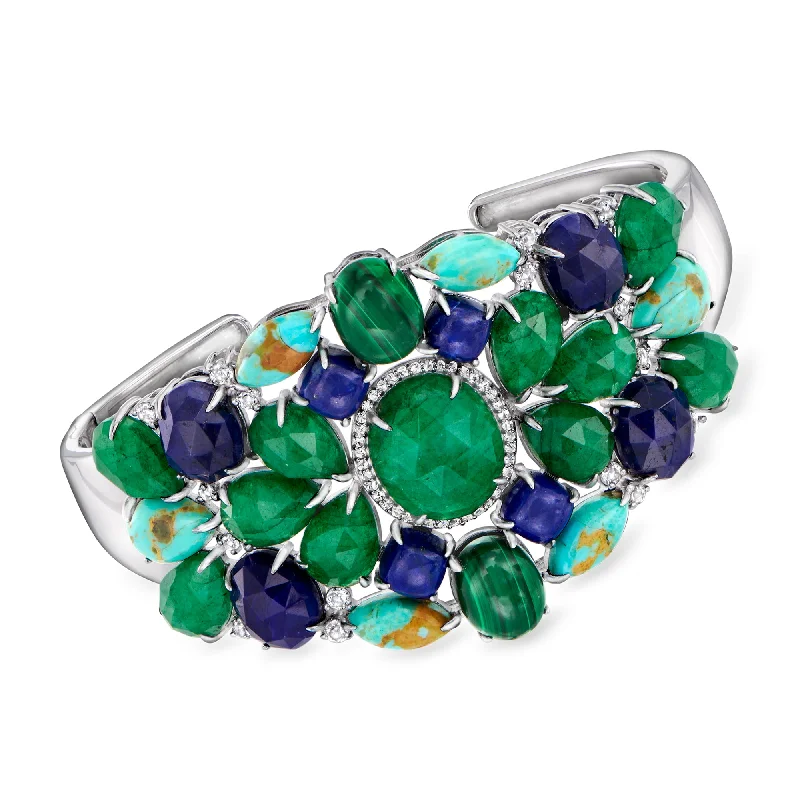 Luxury Jewelry Without The Luxury Price Tag Ross-Simons Multi-Gemstone Cuff Bracelet in Sterling Silver Luxury Jewelry Without The Luxury Price Tag Ross-Simons Multi-Gemstone Cuff Bracelet in Sterling Silver