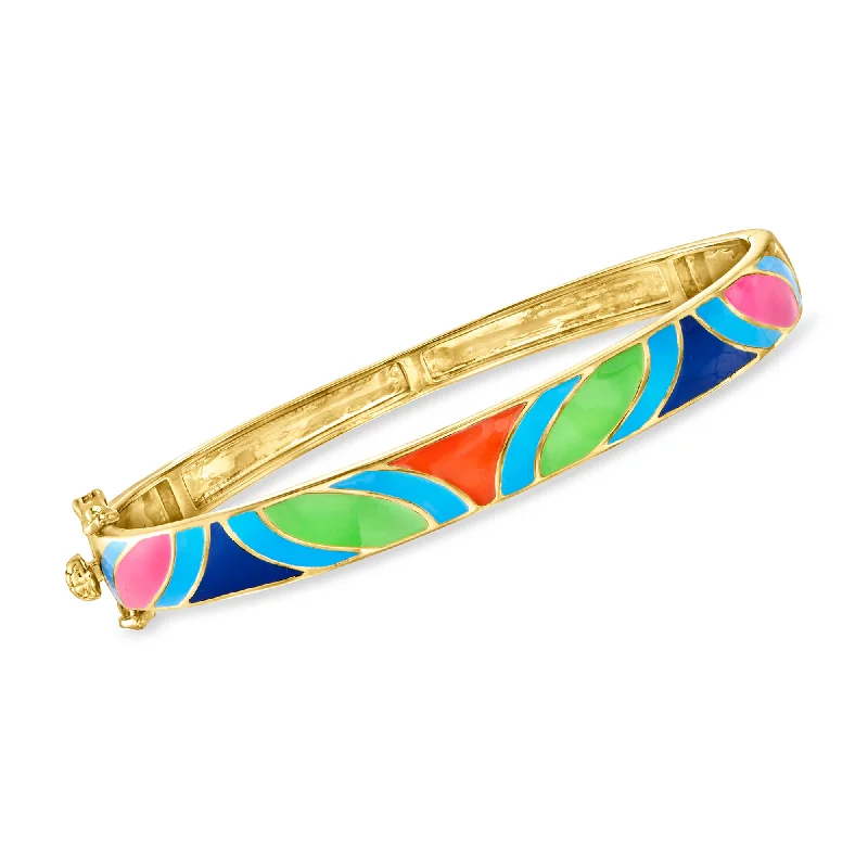 Grab Stylish Jewelry Before The Sale Ends Ross-Simons Multicolored Enamel Bangle Bracelet in 18kt Gold Over Sterling Grab Stylish Jewelry Before The Sale Ends Ross-Simons Multicolored Enamel Bangle Bracelet in 18kt Gold Over Sterling