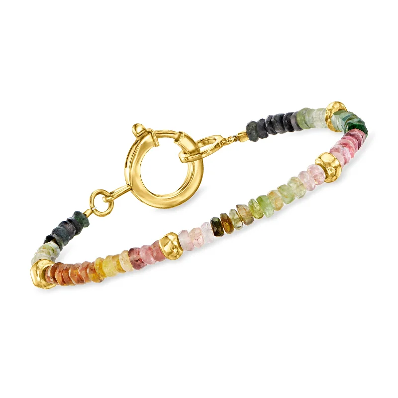 Flash Sale On Elegant Jewelry – Don't Miss Out Ross-Simons Multicolored Tourmaline Bead Bracelet With 18kt Gold Over Sterling Flash Sale On Elegant Jewelry – Don't Miss Out Ross-Simons Multicolored Tourmaline Bead Bracelet With 18kt Gold Over Sterling