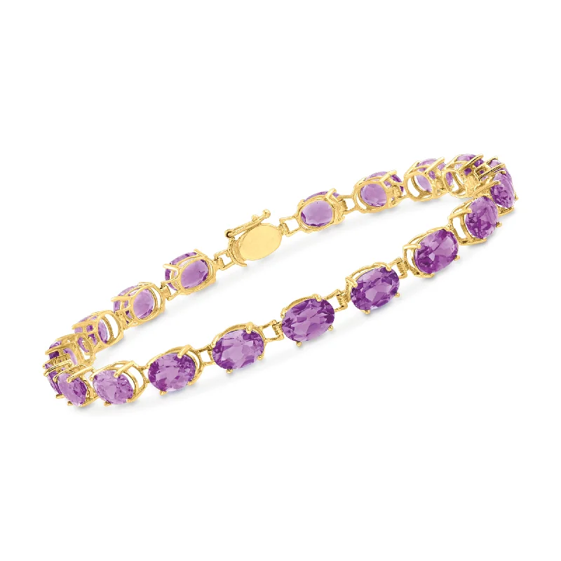 Gorgeous Jewelry, Limited-Time Savings Ross-Simons Oval Amethyst Bracelet in 14kt Yellow Gold Gorgeous Jewelry, Limited-Time Savings Ross-Simons Oval Amethyst Bracelet in 14kt Yellow Gold