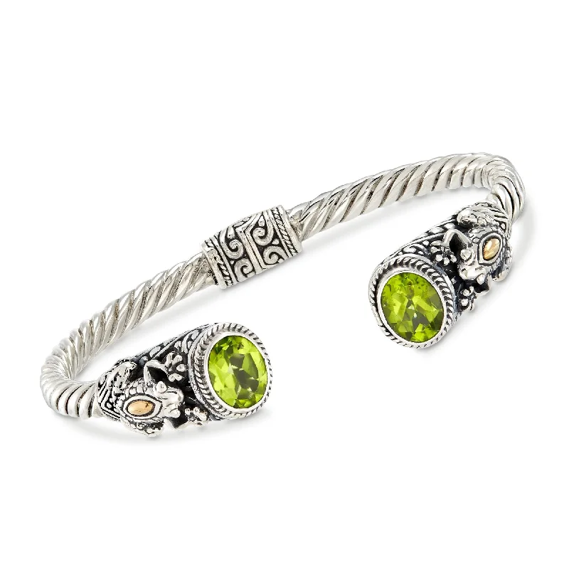 Shop Dazzling Jewelry With Special Promotional Discounts Ross-Simons Peridot Frog Cuff Bracelet in 2-Tone Sterling Silver Shop Dazzling Jewelry With Special Promotional Discounts Ross-Simons Peridot Frog Cuff Bracelet in 2-Tone Sterling Silver