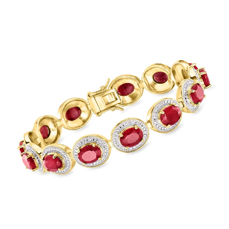 Limited-Time Jewelry Sale – Elegant Styles At Less Ross-Simons Ruby Bracelet With Diamond Accents in 18kt Gold Over Sterling and Sterling Silver Limited-Time Jewelry Sale – Elegant Styles At Less Ross-Simons Ruby Bracelet With Diamond Accents in 18kt Gold Over Sterling and Sterling Silver