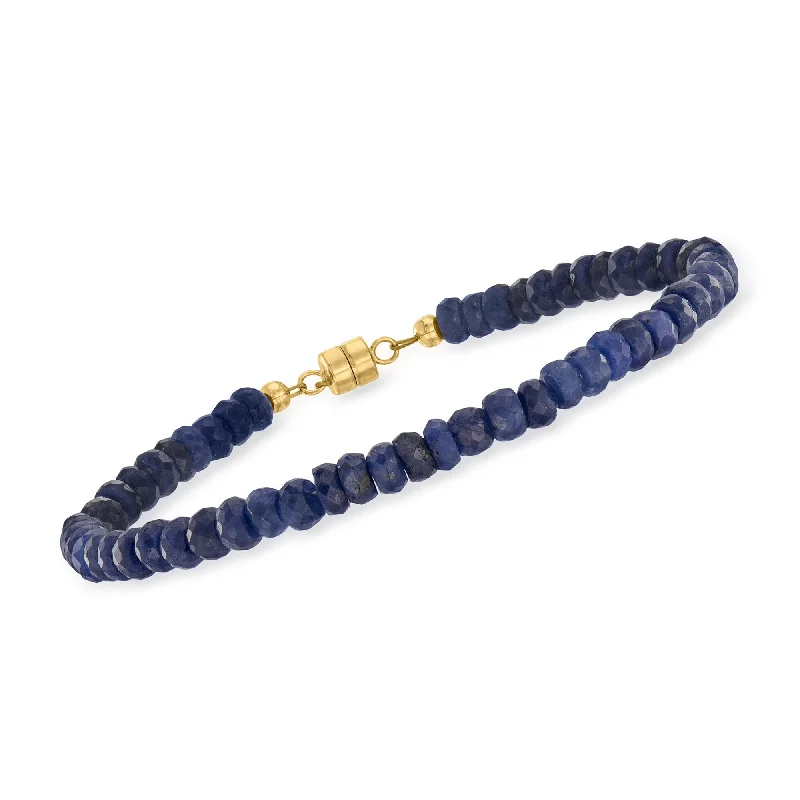 Shop Trending Jewelry With Exclusive Savings Ross-Simons Sapphire Bead Bracelet With 14kt Yellow Gold Magnetic Clasp Shop Trending Jewelry With Exclusive Savings Ross-Simons Sapphire Bead Bracelet With 14kt Yellow Gold Magnetic Clasp