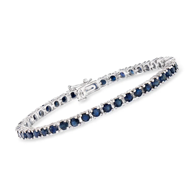 Shop Fine Jewelry With Exclusive Savings Ross-Simons Sapphire Tennis Bracelet in Sterling Silver
