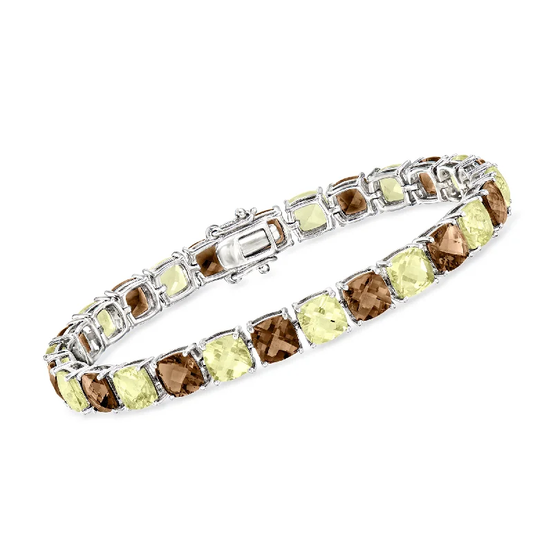 Sparkle More For Less – Jewelry Sale Happening Now Ross-Simons Smoky Quartz and Lemon Quartz Tennis Bracelet in Sterling Silver Sparkle More For Less – Jewelry Sale Happening Now Ross-Simons Smoky Quartz and Lemon Quartz Tennis Bracelet in Sterling Silver