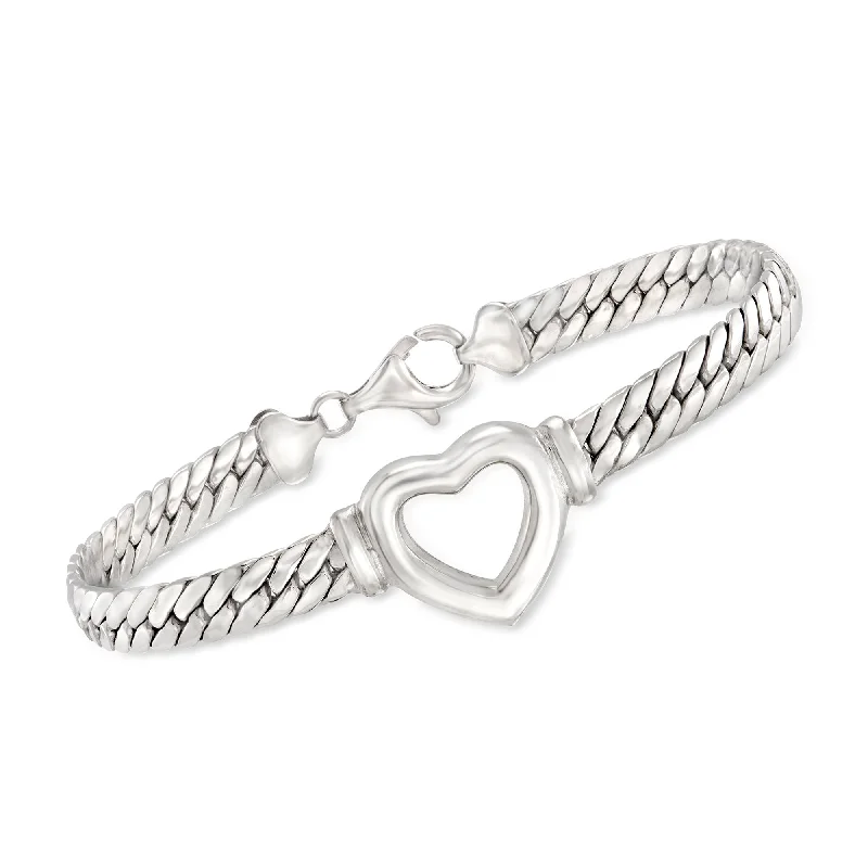 Affordable Glamour – Premium Jewelry For Less Ross-Simons Sterling Silver Cuban-Link Heart Bracelet Affordable Glamour – Premium Jewelry For Less Ross-Simons Sterling Silver Cuban-Link Heart Bracelet