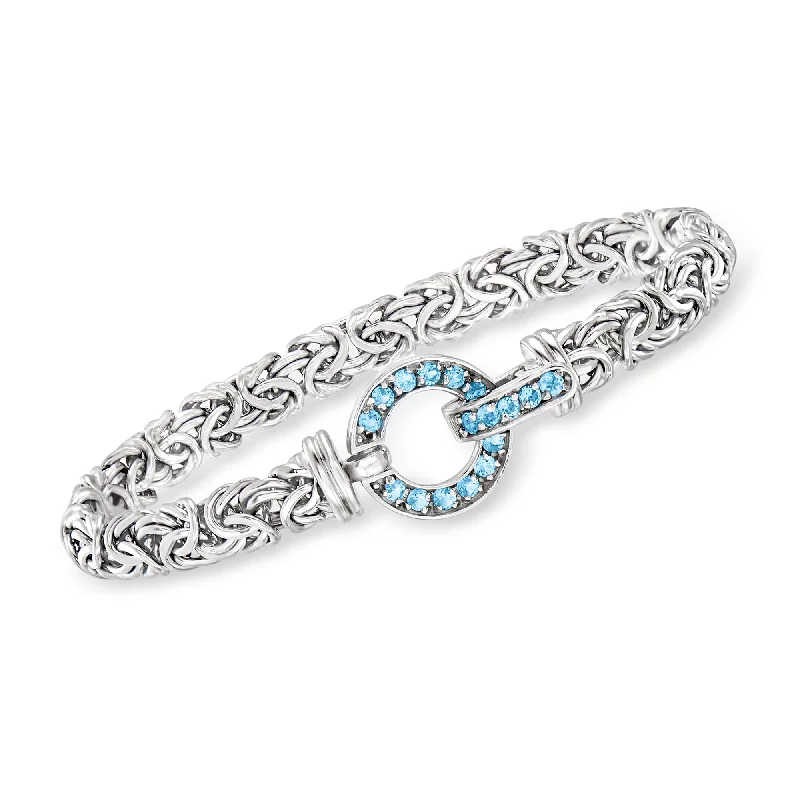 Don't Miss Out On Jaw-Dropping Jewelry Discounts Ross-Simons Swiss Blue Topaz Circle Station Byzantine Bracelet in Sterling Silver Don't Miss Out On Jaw-Dropping Jewelry Discounts Ross-Simons Swiss Blue Topaz Circle Station Byzantine Bracelet in Sterling Silver