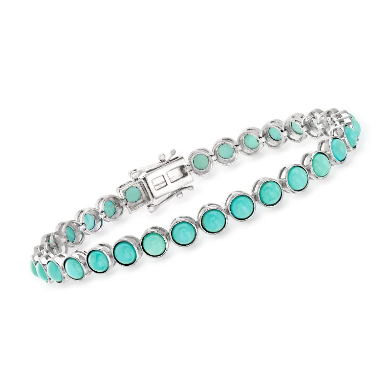 Chic And Stylish Jewelry At Exclusive Prices Ross-Simons Turquoise Tennis Bracelet in Sterling Silver Chic And Stylish Jewelry At Exclusive Prices Ross-Simons Turquoise Tennis Bracelet in Sterling Silver