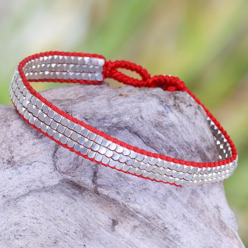Flash Deals On Fine Jewelry – Shop Before It's Gone Shimmering Road in Red Fair Trade Sterling Silver and Red Nylon Beaded Bracelet Flash Deals On Fine Jewelry – Shop Before It's Gone Shimmering Road in Red Fair Trade Sterling Silver and Red Nylon Beaded Bracelet