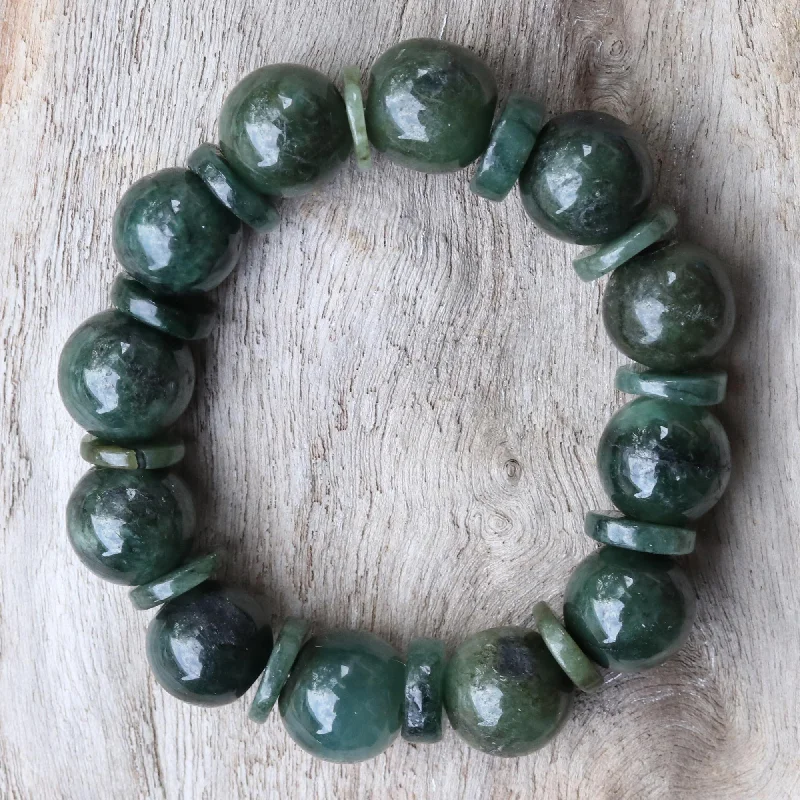 Unique Jewelry For Less – Shop The Sale Now Simply Green Green Jade Beaded Stretch Bracelet from Thailand