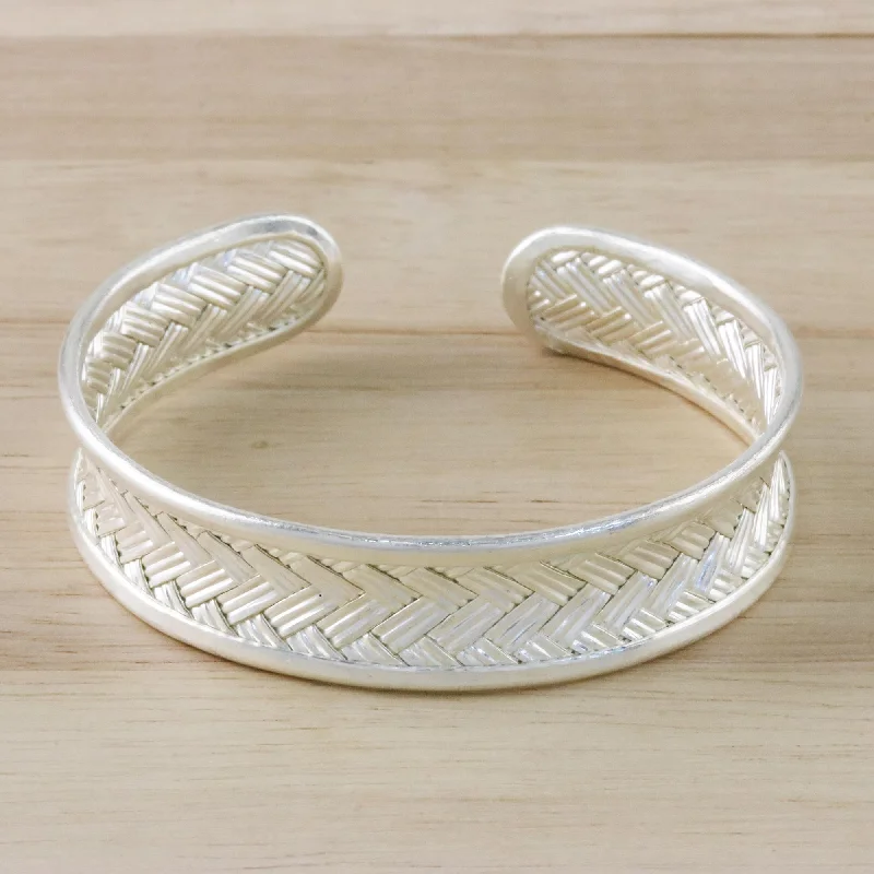 Flash Deals On Fine Jewelry – Shop Before It's Gone Slender Rattan Woven Silver Cuff Flash Deals On Fine Jewelry – Shop Before It's Gone Slender Rattan Woven Silver Cuff