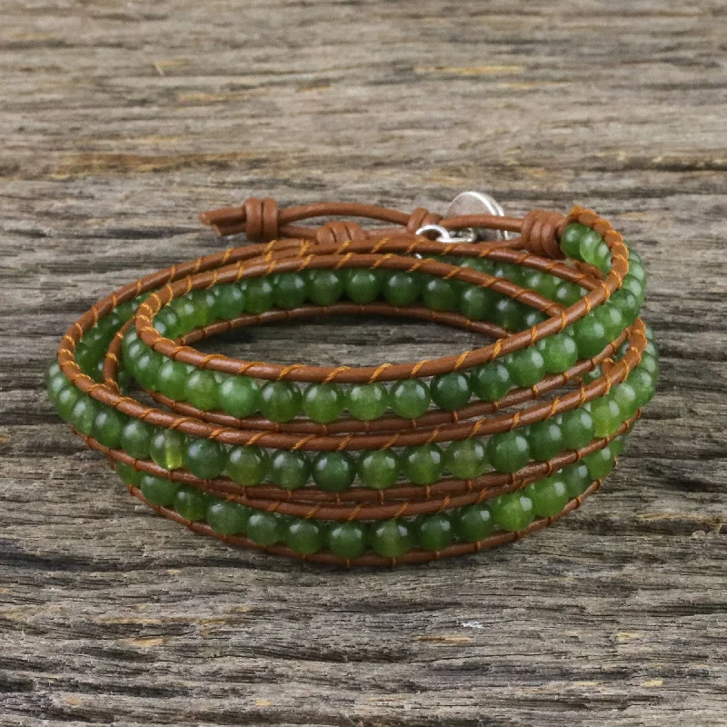 Shop Stylish Jewelry Now And Save Big Spring Forest Green Quartz Beaded Wrap Bracelet from Thailand Shop Stylish Jewelry Now And Save Big Spring Forest Green Quartz Beaded Wrap Bracelet from Thailand