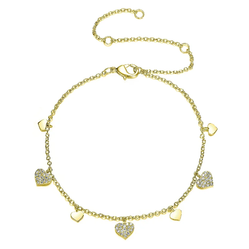 Personalized Jewelry Sale – Unique Pieces At Great Prices Sterling Silver 14k Gold Plated Cubic Zirconia Heart Charm Bracelet Personalized Jewelry Sale – Unique Pieces At Great Prices Sterling Silver 14k Gold Plated Cubic Zirconia Heart Charm Bracelet