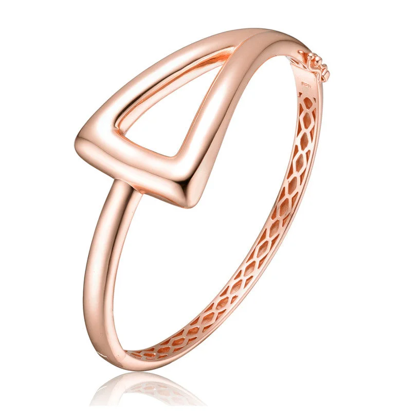 Luxury Jewelry At Unbeatable Discounts Sterling Silver 18k Rose Gold Plated Triangle Geometric Bangle Bracelet Luxury Jewelry At Unbeatable Discounts Sterling Silver 18k Rose Gold Plated Triangle Geometric Bangle Bracelet