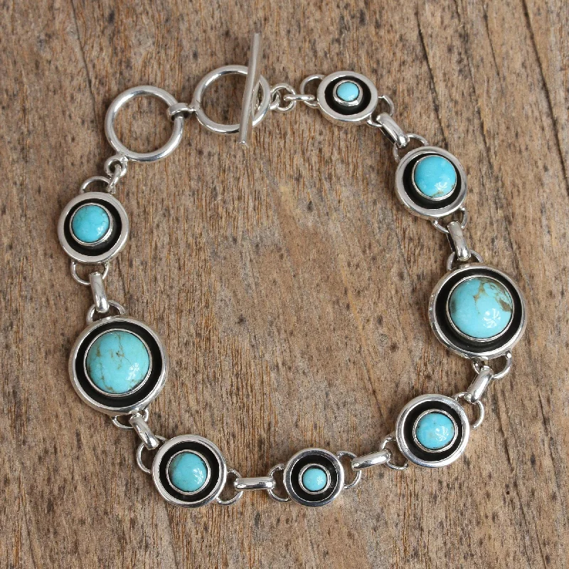 Bestselling Jewelry At Special Promotional Rates Turquoise Eternity Circular Turquoise Link Bracelet from Mexico Bestselling Jewelry At Special Promotional Rates Turquoise Eternity Circular Turquoise Link Bracelet from Mexico