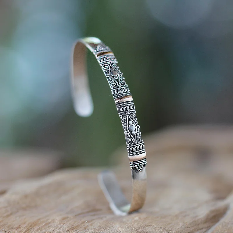 Last Chance To Grab Your Favorite Jewelry At A Discount Vine Tendrils Silver Bracelet with 18k Gold Accents Last Chance To Grab Your Favorite Jewelry At A Discount Vine Tendrils Silver Bracelet with 18k Gold Accents