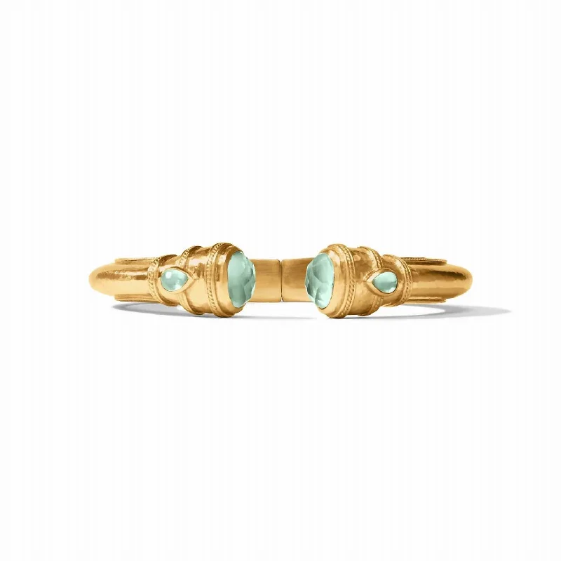 Chic And Stylish Jewelry At Exclusive Prices Women's Cannes Demi Cuff In Iridescent Aquamarine Blue Chic And Stylish Jewelry At Exclusive Prices Women's Cannes Demi Cuff In Iridescent Aquamarine Blue