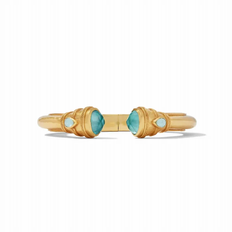 Trending Jewelry Styles Now At Limited-Time Discounts Women's Cannes Demi Cuff In Iridescent Bahamian Blue Trending Jewelry Styles Now At Limited-Time Discounts Women's Cannes Demi Cuff In Iridescent Bahamian Blue