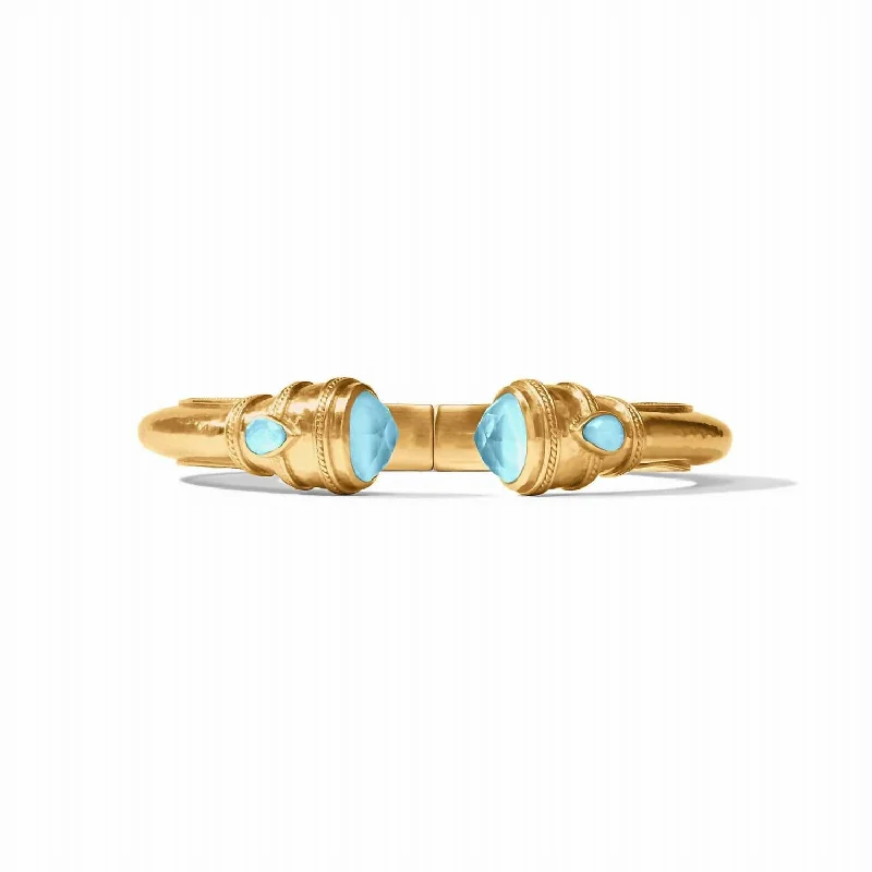Affordable Luxury Jewelry For Every Occasion Women's Cannes Demi Cuff In Iridescent Capri Blue