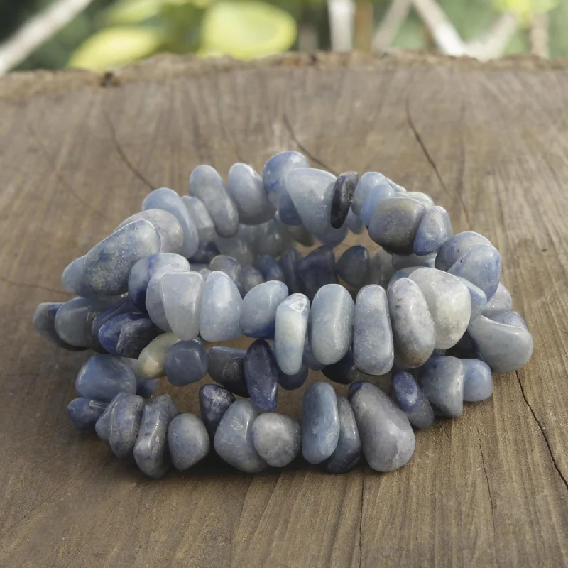 Discounted Jewelry For A Glamorous Look Wonders Blue Quartz Beaded Stretch Bracelets from Brazil (Set of 3) Discounted Jewelry For A Glamorous Look Wonders Blue Quartz Beaded Stretch Bracelets from Brazil (Set of 3)