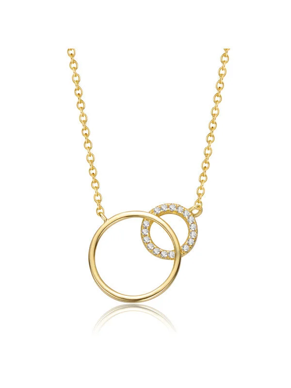 Must-Have Jewelry At Unbelievable Discounts 14k Gold Plated with Clear Cubic Zirconia Entwined Triple Eternity Circle Necklace Must-Have Jewelry At Unbelievable Discounts 14k Gold Plated with Clear Cubic Zirconia Entwined Triple Eternity Circle Necklace