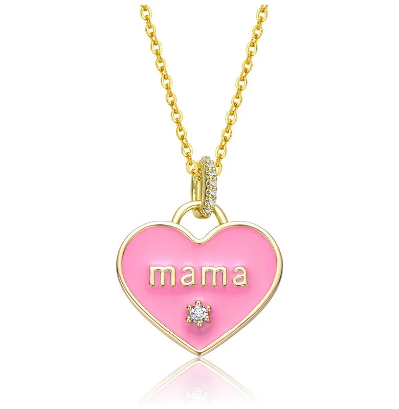 Affordable Luxury Jewelry – Style At A Great Price 14k Gold Plated with Clear Cubic Zirconia MAMA Pink Enamel Heart Pendant Layering Necklace Affordable Luxury Jewelry – Style At A Great Price 14k Gold Plated with Clear Cubic Zirconia MAMA Pink Enamel Heart Pendant Layering Necklace