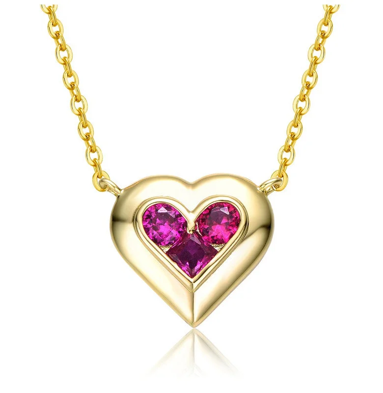 Seasonal Jewelry Clearance – Best Styles At The Lowest Prices 14k Gold Plated with Ruby Red Cubic Zirconia Cluster Petite Heart Halo Pendant Necklace Seasonal Jewelry Clearance – Best Styles At The Lowest Prices 14k Gold Plated with Ruby Red Cubic Zirconia Cluster Petite Heart Halo Pendant Necklace