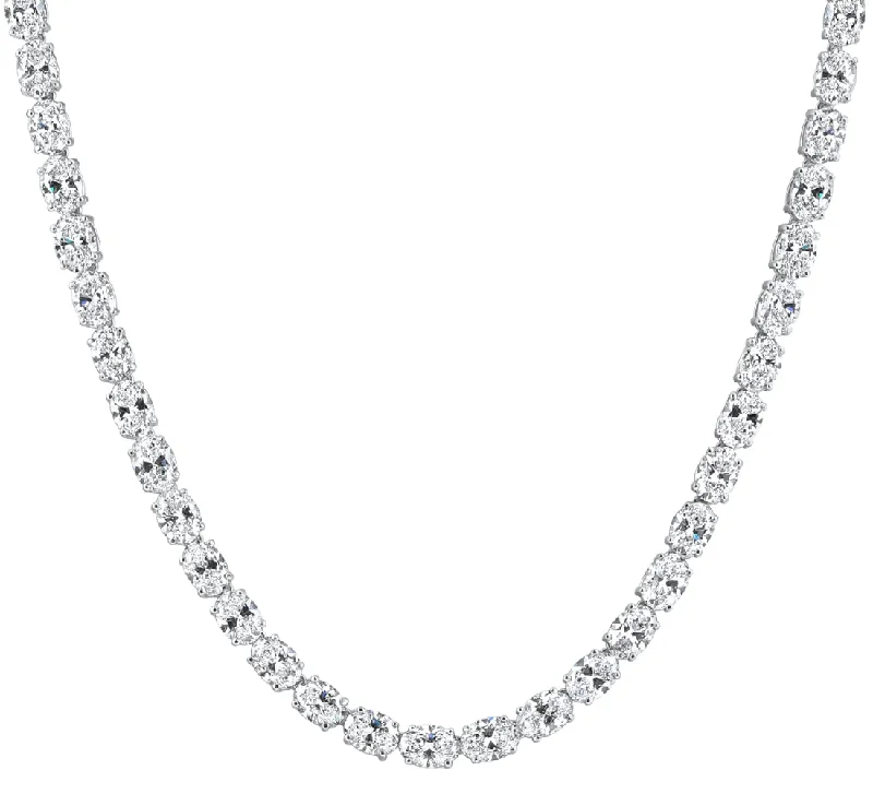 High-Quality Jewelry At A Fraction Of The Cost 53 Ct TW Oval Diamond Tennis Necklace 17" 14k White Gold Lab Grown (E/VS) High-Quality Jewelry At A Fraction Of The Cost 53 Ct TW Oval Diamond Tennis Necklace 17" 14k White Gold Lab Grown (E/VS)