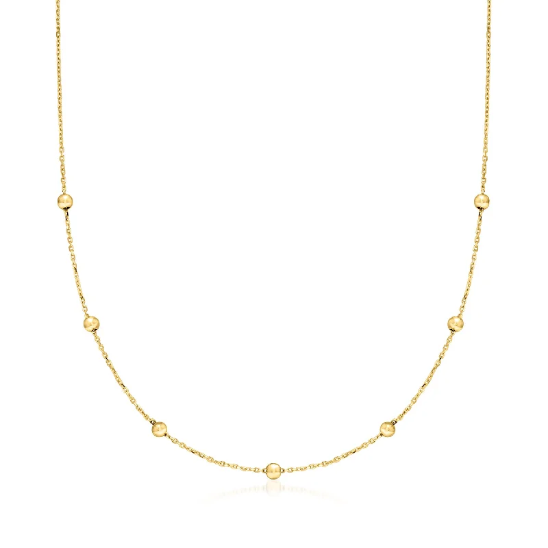 Don't Miss Out On Bestselling Jewelry At Special Prices Canaria Italian 10kt Yellow Gold Bead Station Necklace Don't Miss Out On Bestselling Jewelry At Special Prices Canaria Italian 10kt Yellow Gold Bead Station Necklace