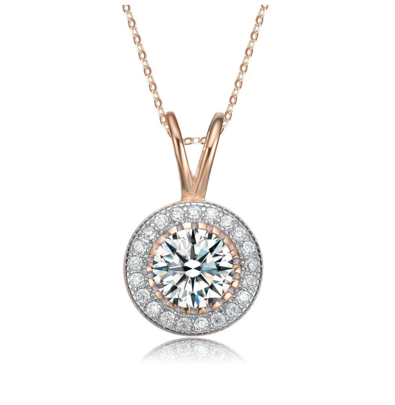 Your Perfect Accessory Now At The Best Price Classy Round Pendant Necklace with Clear Cubic Zirconia Your Perfect Accessory Now At The Best Price Classy Round Pendant Necklace with Clear Cubic Zirconia