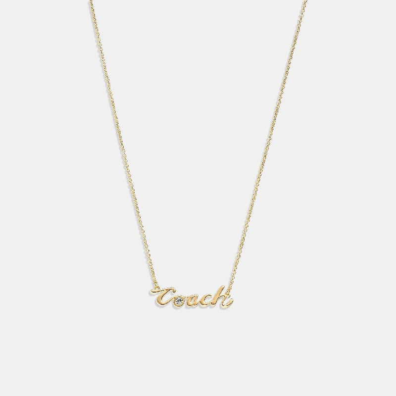 Best Jewelry Sale – Shop Exclusive Designs Now Coach Outlet Logo Script Necklace
