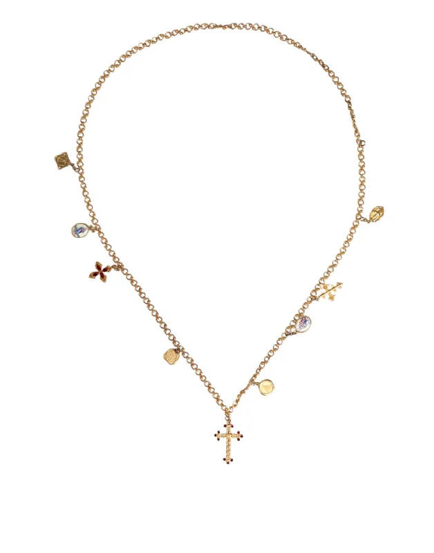 High-End Jewelry, Now More Affordable Than Ever Dolce & Gabbana Tone Brass Chain Religious Cross Pendant Women's Necklace (Pre-Owned) High-End Jewelry, Now More Affordable Than Ever Dolce & Gabbana Tone Brass Chain Religious Cross Pendant Women's Necklace (Pre-Owned)