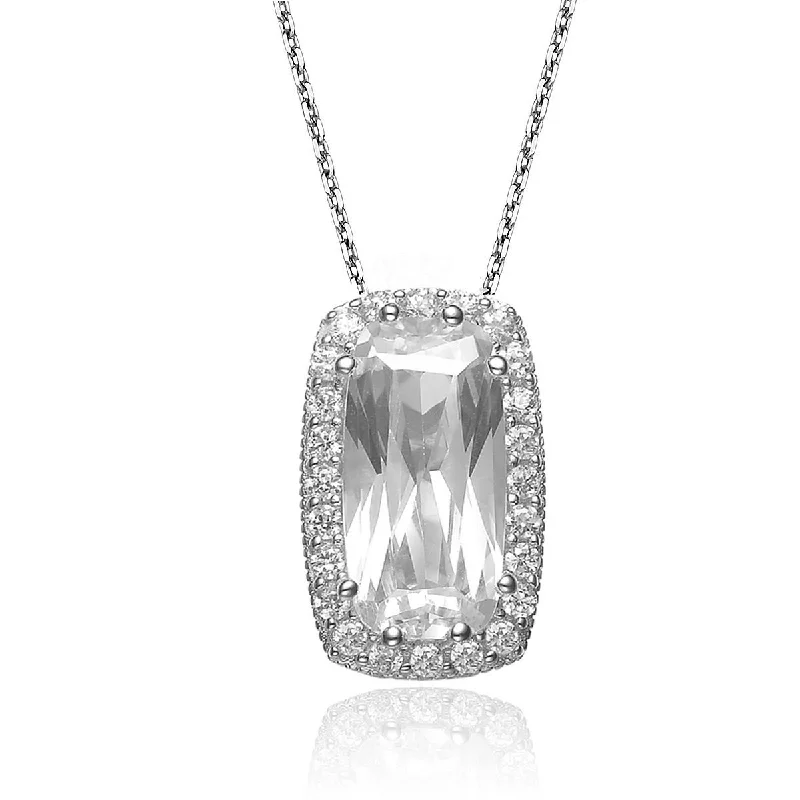 Your Dream Jewelry At Dream Prices Gv C.z. Sterling Silver Big Square Pendant