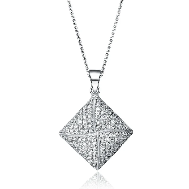 Make Every Moment Shine – Jewelry Discounts Available Gv C.z. Sterling Silver Cubic Zirconia Diamond-shaped Necklace Make Every Moment Shine – Jewelry Discounts Available Gv C.z. Sterling Silver Cubic Zirconia Diamond-shaped Necklace