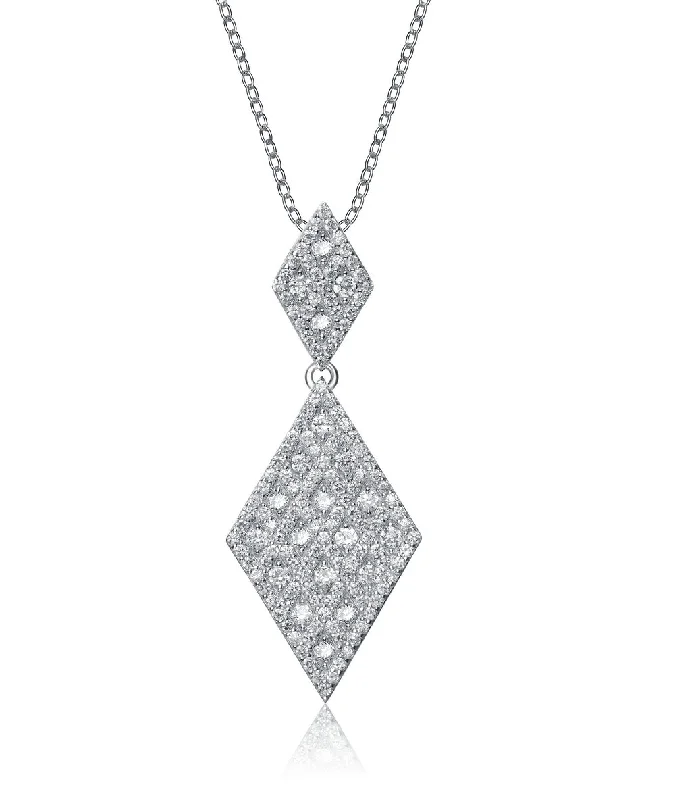 Grab Stylish Jewelry Before The Sale Ends Gv C.z. Sterling Silver Rhodium Plated Diamond Shape Drop Pendant Grab Stylish Jewelry Before The Sale Ends Gv C.z. Sterling Silver Rhodium Plated Diamond Shape Drop Pendant