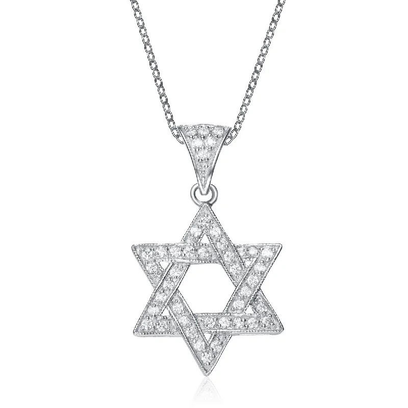 Jewelry Deals That Outshine The Rest Gv C.z. Sterling Silver Rhodium Plated Star Of David Drop Pendant Jewelry Deals That Outshine The Rest Gv C.z. Sterling Silver Rhodium Plated Star Of David Drop Pendant