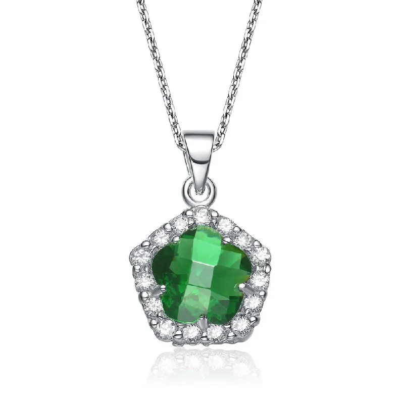 Exclusive Jewelry Sale Event – Shop Now Gv Sterling Silver Green And White Cubic Zirconia Flower Shape Necklace Exclusive Jewelry Sale Event – Shop Now Gv Sterling Silver Green And White Cubic Zirconia Flower Shape Necklace