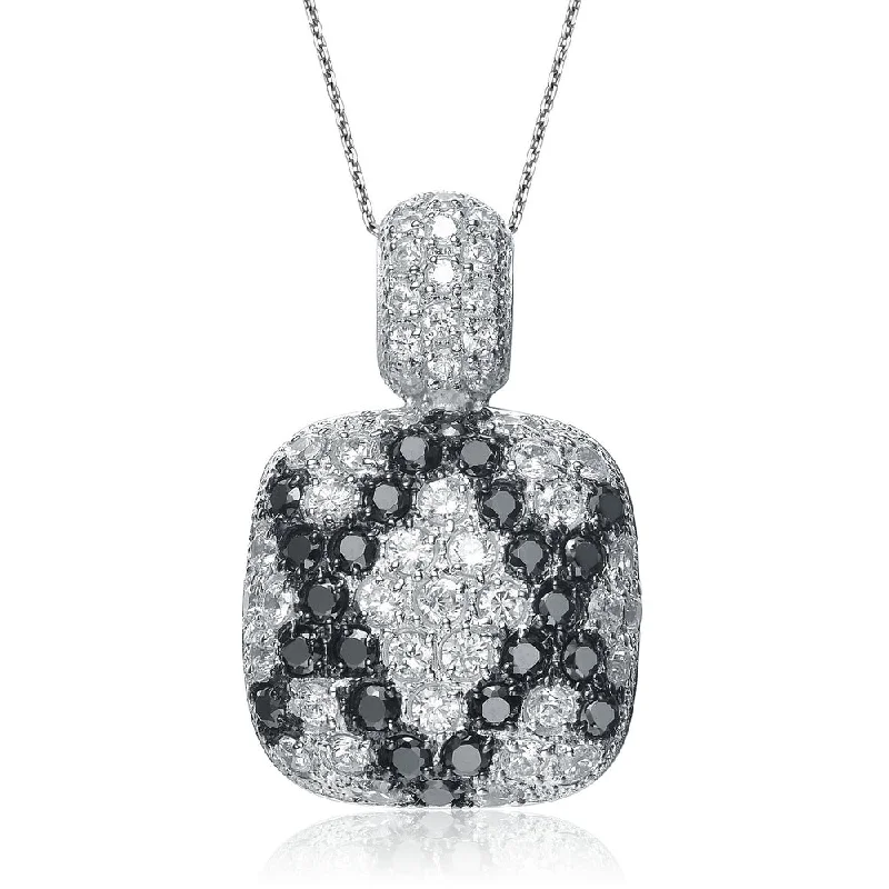 Special Jewelry Deals – Upgrade Your Collection Gv Sterling Silver White And Black Cubic Zirconia Pendant