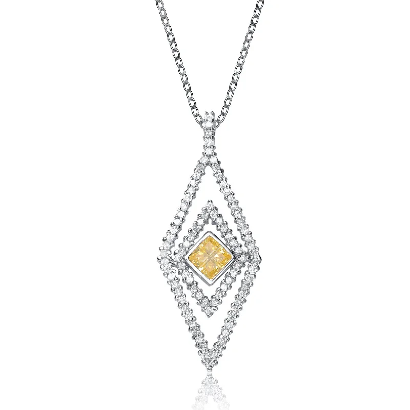 Chic And Stylish Jewelry At Exclusive Prices Gv Sterling Silver White And Yellow Cubic Zirconia Pendant Chic And Stylish Jewelry At Exclusive Prices Gv Sterling Silver White And Yellow Cubic Zirconia Pendant