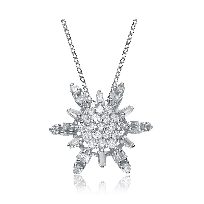 Get Ready To Sparkle – Special Jewelry Discounts Gv Sterling Silver White Cubic Zirconia Stones Sun Design Pendant Get Ready To Sparkle – Special Jewelry Discounts Gv Sterling Silver White Cubic Zirconia Stones Sun Design Pendant