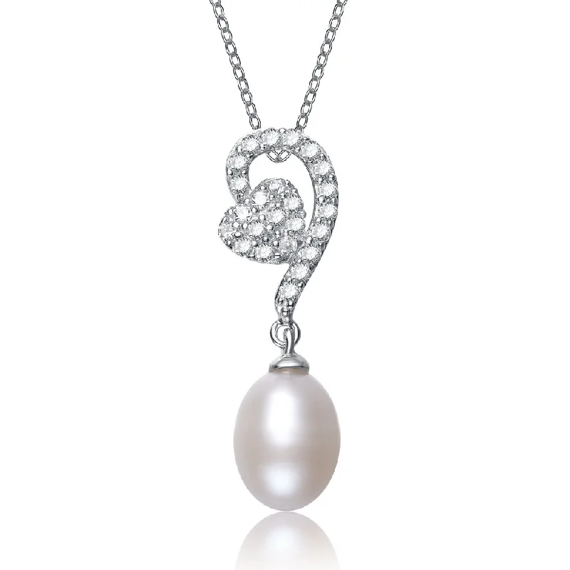 Breathtaking Jewelry, Breathtaking Prices Gv Sterling Silver White Freshwater Pearl With Cubic Zirconia Necklace Breathtaking Jewelry, Breathtaking Prices Gv Sterling Silver White Freshwater Pearl With Cubic Zirconia Necklace