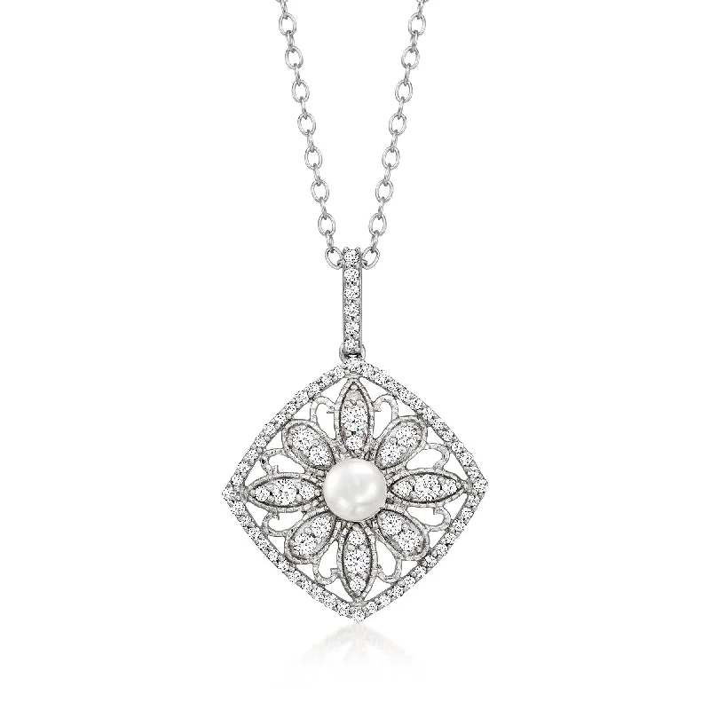 Jewelry Sale – Exclusive Styles At Lower Prices Ross-Simons 4-4.5mm Cultured Pearl and . Diamond Pendant Necklace in Sterling Silver Jewelry Sale – Exclusive Styles At Lower Prices Ross-Simons 4-4.5mm Cultured Pearl and . Diamond Pendant Necklace in Sterling Silver