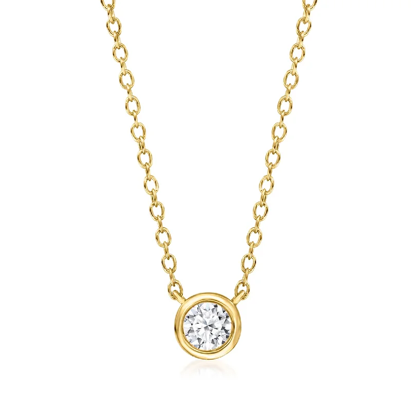 Dainty And Elegant Jewelry Now At Reduced Prices Ross-Simons Bezel-Set Lab-Grown Diamond Necklace in 18kt Gold Over Sterling Dainty And Elegant Jewelry Now At Reduced Prices Ross-Simons Bezel-Set Lab-Grown Diamond Necklace in 18kt Gold Over Sterling