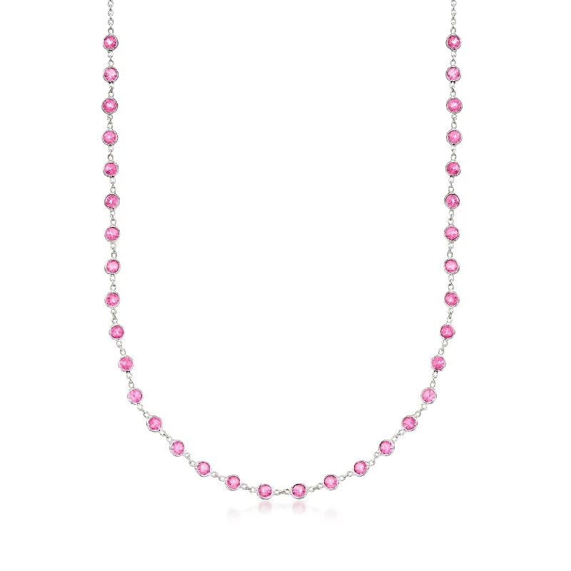 Your Dream Jewelry At Dream Prices – Shop Now Ross-Simons Bezel-Set Pink Topaz Necklace in Sterling Silver