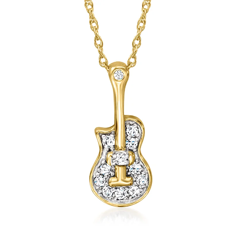 Elevate Your Outfit With Discounted Statement Jewelry Ross-Simons Diamond Guitar Pendant Necklace in 18kt Gold Over Sterling Elevate Your Outfit With Discounted Statement Jewelry Ross-Simons Diamond Guitar Pendant Necklace in 18kt Gold Over Sterling